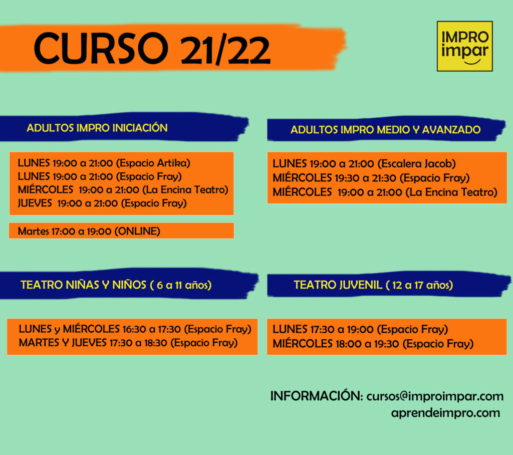 Escuela Impro Impar - Horarios