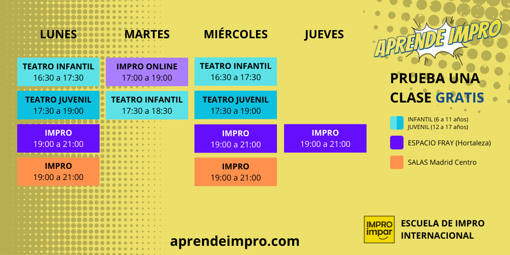 Horarios Impro Impar - Curso 2025/26