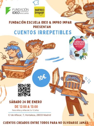 Hacemos Cuentos Irrepetibles en función solidaria con la Fundación Escuela IDEO este sábado 24